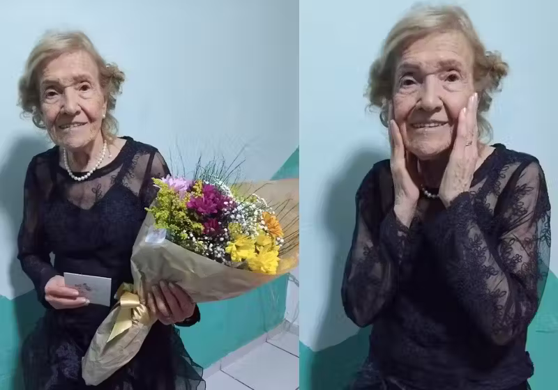 Aos 91 anos, Dona Iolanda cursa Nutrição, é mimada por todos, e pretende orientar as pessoas sobre como se alimentar adequadamente. Foto: Arquivo Pessoal/G1