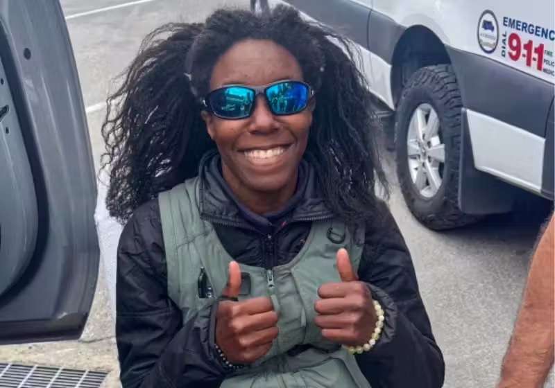 Tiffany, a mulher que ficou desaparecida por várias semanas nas montanhas, na Californía, caiu de um penhasco e ficou sem sinal de celular. - Foto: Gabinete do Xerife do Condado de Fresno